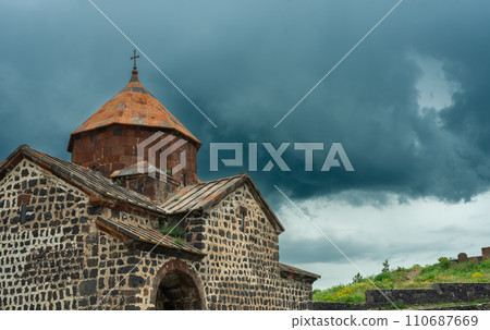 Sevanavank Monastery, located on a peninsula on the shore of Lake Sevan. Sevanavank Monastery, located on a peninsula on the shore of Lake Sevan. 110687669