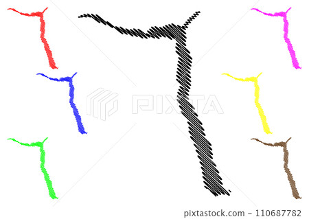 Lake Teletskoye (Russia, Russian Federation) map vector illustration, scribble sketch Tyolyos or Golden Lake map Lake Teletskoye (Russia, Russian Federation) map vector illustration, scribble sketch Tyolyos or Golden Lake map 110687782