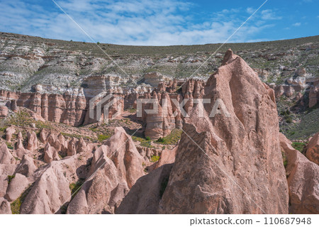 Spring view of Rose Valley in Cappadocia located in Chavusin village, Nevsehir district, Turkey Spring view of Rose Valley in Cappadocia located in Chavusin village, Nevsehir district, Turkey 110687948