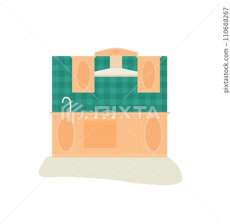 Retro boombox vector illustration on a white background. Cartoon style portable stereo, music, audio theme. 110688267