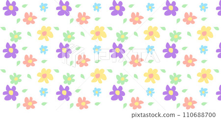 Abstract pattern for wallpaper design. Fabric wallpaper with printed texture. Decorative floral ornament. Vintage style. Vector minimalist illustration. 110688700