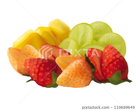 Cut fruit (strawberry, muscat, mango) Cut fruit (strawberry, muscat, mango) 110689649