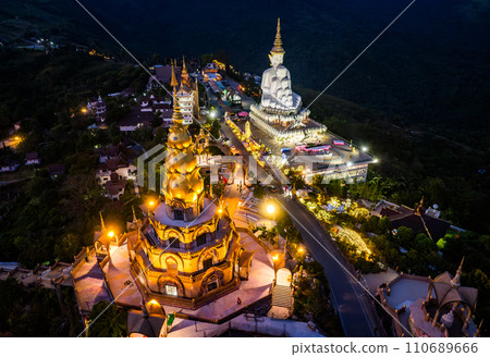 Aerial view of Wat Phra That Pha Sorn Kaew temple in Phetchabun, Thailand 110689666