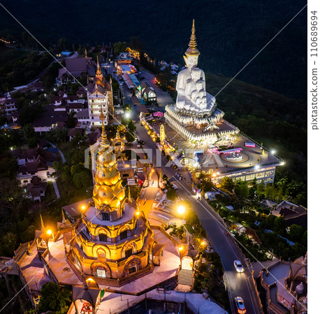 Aerial view of Wat Phra That Pha Sorn Kaew temple in Phetchabun, Thailand Aerial view of Wat Phra That Pha Sorn Kaew temple in Phetchabun, Thailand 110689694