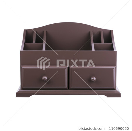 Casket wooden with shelves drawers 110690060