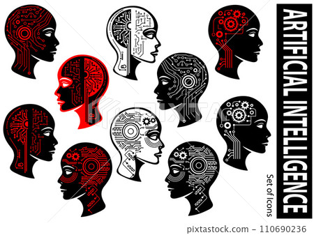 A set of icons artificial intelligence 110690236