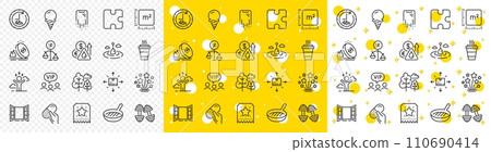 Outline Gas price, Cardboard box and Ice cream line icons pack for web with Dumbbells, Takeaway, Square meter line icon. Loyalty ticket, Fireworks stars, Open door pictogram icon. Vector Outline Gas price, Cardboard box and Ice cream line icons pack for web with Dumbbells, Takeaway, Square meter line icon. Loyalty ticket, Fireworks stars, Open door pictogram icon. Vector 110690414