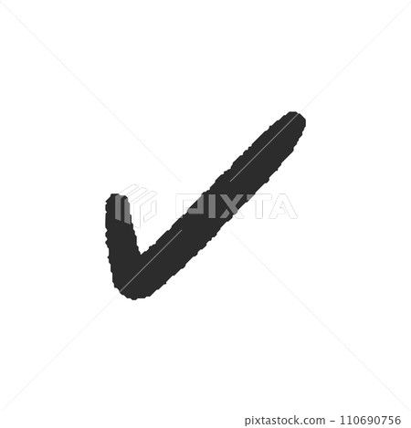 Rough handwritten black check mark - simple check mark design material 110690756