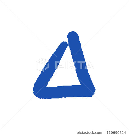 Rough handwritten blue triangle mark - simple triangle design material Rough handwritten blue triangle mark - simple triangle design material 110690824
