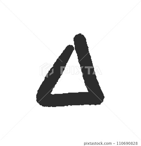 Rough handwritten black triangle mark - simple triangle design material 110690828