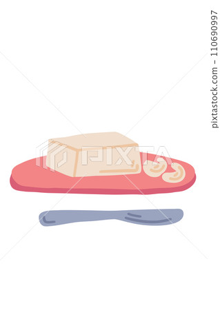 Morning butter with knife flat design Morning butter with knife flat design 110690997
