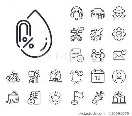 Organic tested sign. Salaryman, gender equality and alert bell outline icons. No alcohol line icon. Water drop symbol. No alcohol line sign. Spy or profile placeholder icon. Vector Organic tested sign. Salaryman, gender equality and alert bell outline icons. No alcohol line icon. Water drop symbol. No alcohol line sign. Spy or profile placeholder icon. Vector 110691079