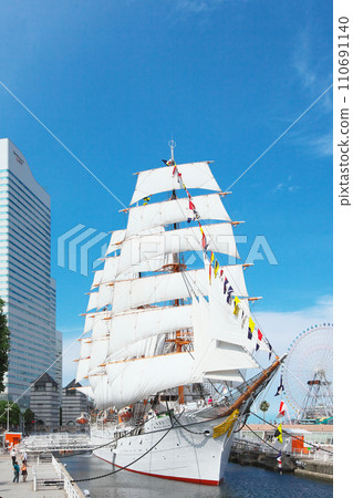 帆船日本丸全帆展帆&全船裝飾 110691140