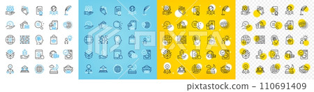 Vector icons set of Skin condition, Taxi and Global business line icons pack for web with Global insurance, Group people, Court building outline icon. Best buyers, Globe, Stress pictogram. Vector Vector icons set of Skin condition, Taxi and Global business line icons pack for web with Global insurance, Group people, Court building outline icon. Best buyers, Globe, Stress pictogram. Vector 110691409