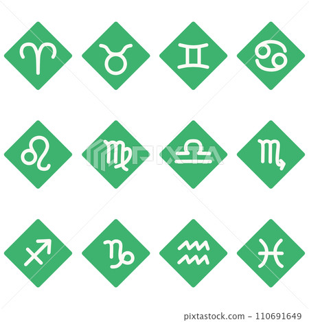 Green constellation diamond icon set Green constellation diamond icon set 110691649