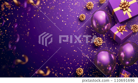 Heart-shaped items are depicted on a rustic wooden background in a romantic style. AI material 110691696