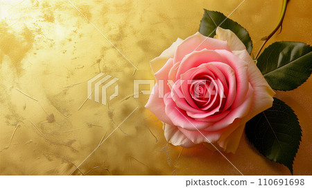 Heart-shaped items are depicted on a rustic wooden background in a romantic style. AI material 110691698