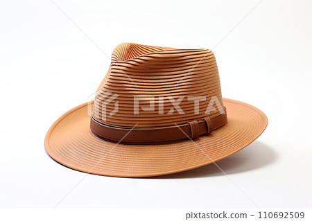 Sunny Elegance A Stylish Straw Hat, Capturing the Essence of Summer, Isolated on a Clean White Background. created with Generative AI 110692509