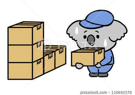 Koala character in work clothes looking busy 110692570