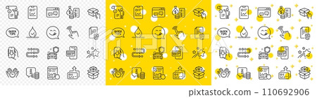 Outline Car secure, Download app and Report document line icons pack for web with Internet report, Money, Browser window line icon. Manual doc, Info, Online shopping pictogram icon. Vector Outline Car secure, Download app and Report document line icons pack for web with Internet report, Money, Browser window line icon. Manual doc, Info, Online shopping pictogram icon. Vector 110692906