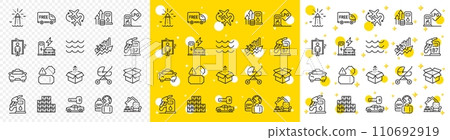 Outline Send box, Free delivery and Car key line icons pack for web with Charging station, Waves, Baby carriage line icon. Wholesale inventory, Open box, Diesel station pictogram icon. Vector Outline Send box, Free delivery and Car key line icons pack for web with Charging station, Waves, Baby carriage line icon. Wholesale inventory, Open box, Diesel station pictogram icon. Vector 110692919