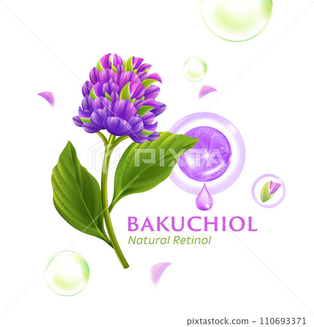 concept of Bakuchio Serum Natural Retinol for Skin Care Cosmetic poster, banner design 110693371