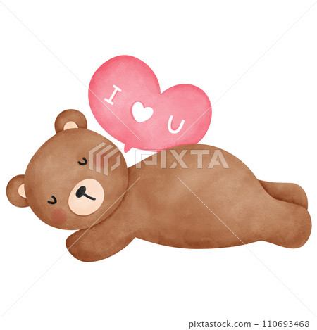 Cute teddy bear and heart 110693468