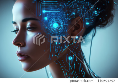 Image of artificial intelligence and android 110694292