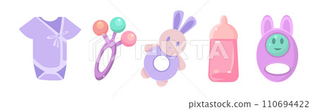 Babyhood Object and Different Childhood Items Vector Set Babyhood Object and Different Childhood Items Vector Set 110694422