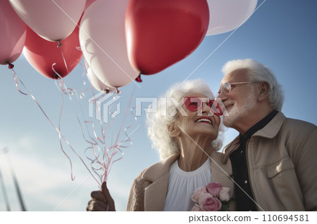 Portrait of romantic senior family 60 years old couple of happy smiling mature people with gray hair Portrait of romantic senior family 60 years old couple of happy smiling mature people with gray hair 110694581