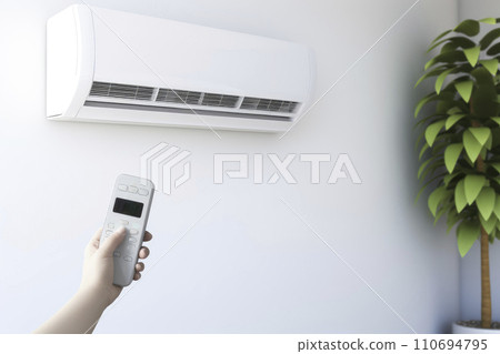 air conditioning, temperature control with remote control, cooling. Copy space air conditioning, temperature control with remote control, cooling. Copy space 110694795