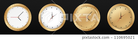 Golden luxury wall clock vector. Premium golden watch Golden luxury wall clock vector. Premium golden watch 110695021