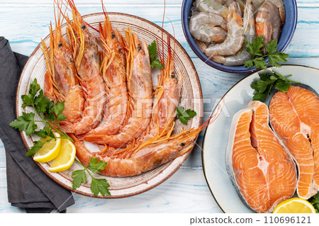 Seafood on a Table 110696121