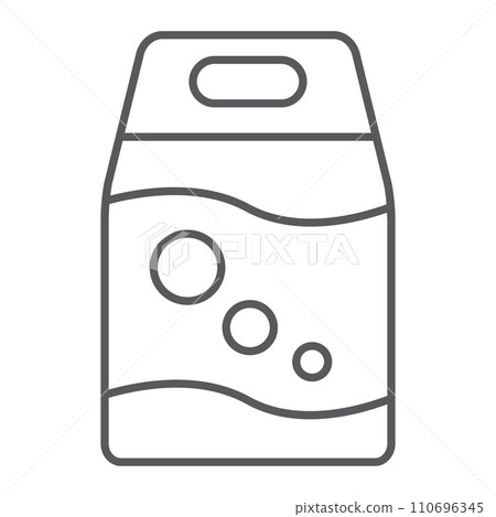 Washing powder thin line icon, laundry and housekeeping, laundry detergent sign, vector graphics, a linear pattern on a white background. 110696345