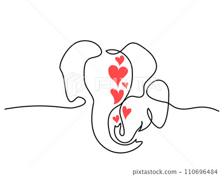 Elephant mother with baby cub. Family love. Mothers day concept. Elephant mother with baby cub. Family love. Mothers day concept. 110696484