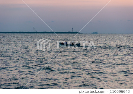 A fisherman boat on the sea 110696643