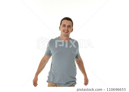 handsome young smiling man on white background 110696655