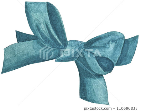 Watercolor illustration with transparent bow. Hand drawn watercolor illustration isolated on white background Watercolor illustration with transparent bow. Hand drawn watercolor illustration isolated on white background 110696835
