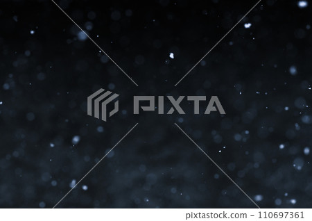 Bokeh of white snow on a square shape gray background. Falling snowflakes on night sky background, isolated for post production and overlay in graphic editor. Bokeh of white snow on a square shape gray background. Falling snowflakes on night sky background, isolated for post production and overlay in graphic editor. 110697361