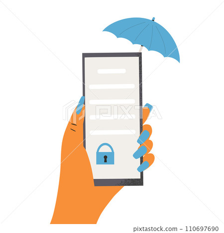 Online mobile signing confidentiality contract. NDA remote concept. Exchange of documents with technology platform. Non disclosure agreement. Hand with phone screen business paper. 110697690
