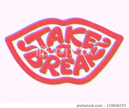 Groovy retro inspiration lettering with scratches 110698255