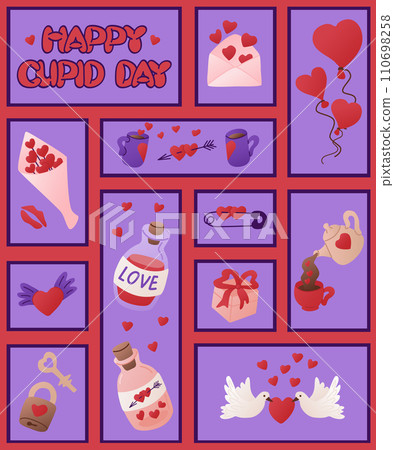 St Valentines day vertical graphic composition St Valentines day vertical graphic composition 110698258