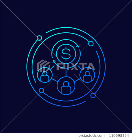 joint venture icon, linear design 110698334