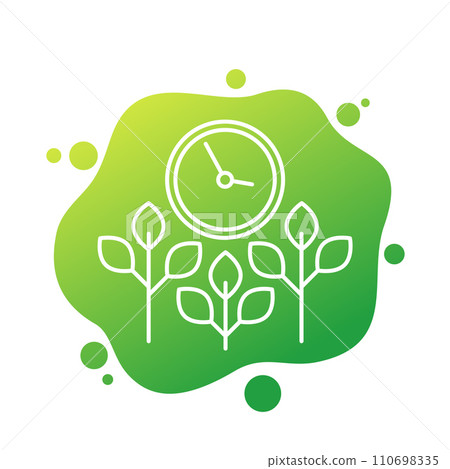growing crops time icon, farming and agriculture 110698335