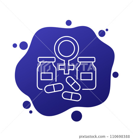 Estrogen therapy line icon for web 110698388