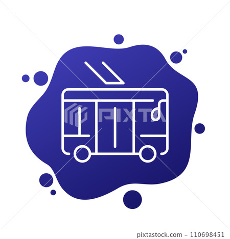 trolleybus line icon, city transport vector trolleybus line icon, city transport vector 110698451