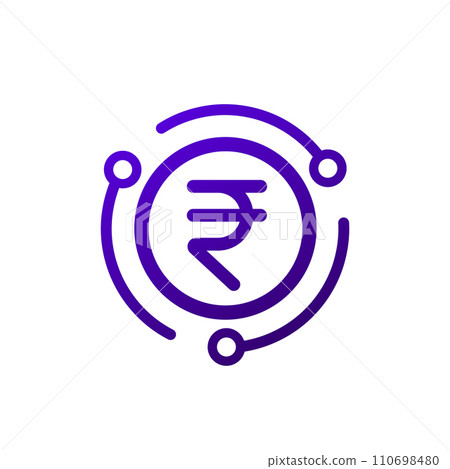 digital rupee, eINR icon, indian currency vector 110698480