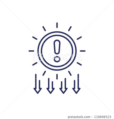 UV radiation and solar ultraviolet line icon 110698523