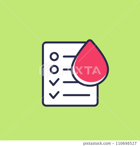 blood test results icon with outline 110698527