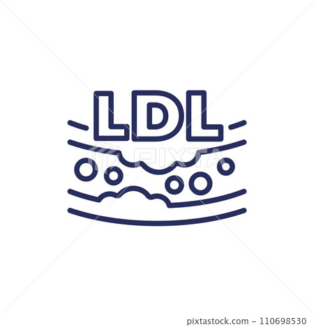 LDL cholesterol line icon with an artery 110698530